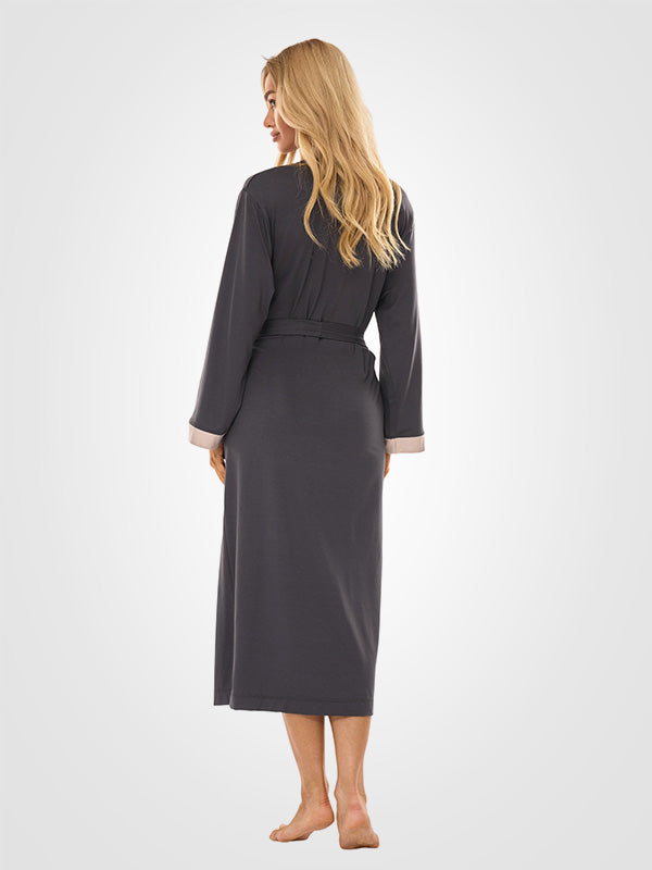L&L ilgas viskozinis chalatas "Rajana Long Graphite - Grey"