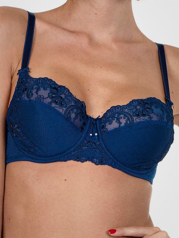 Lisca nėriniuota liemenėlė su lankeliais "Caroline Blue"