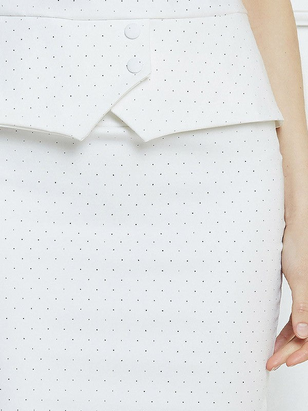 Lega viskozinis sijonas "Cecilia White - Black Dots"