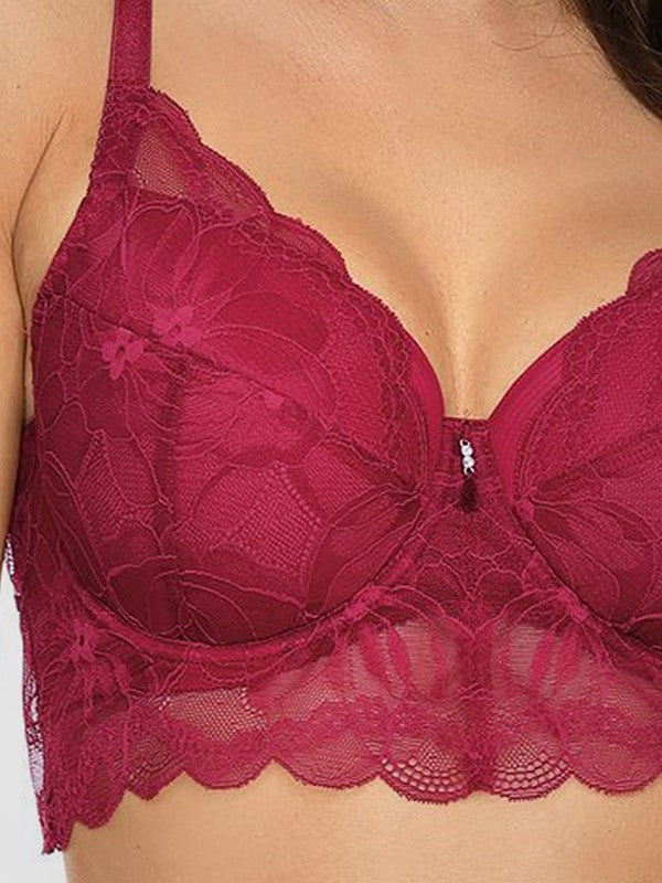 Gorteks pakietinta nėriniuota liemenėlė su lankeliais "Charlize Bordeaux"