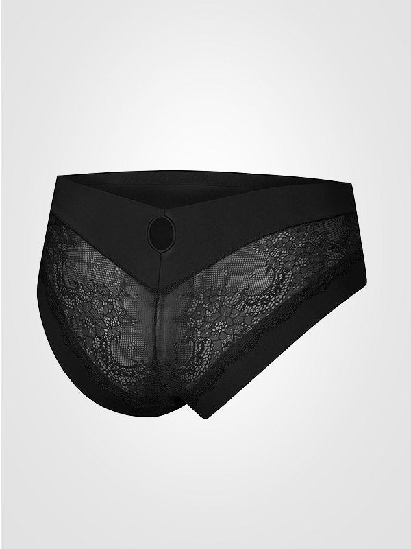 Julimex lazeriu kirptos kelnaitės su nėriniais "Kiss Black"