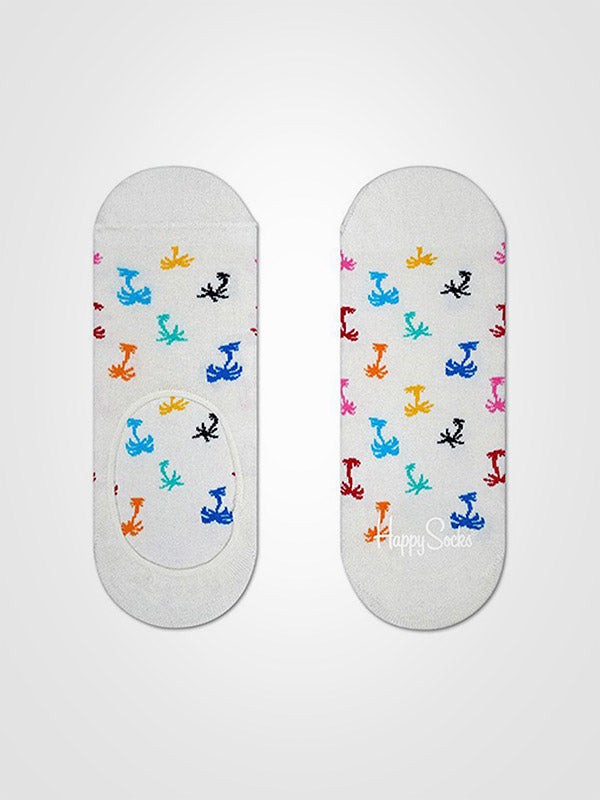 Happy Socks medvilninės nepastebimos kojinaitės "Palms Ecru - Multicolor"
