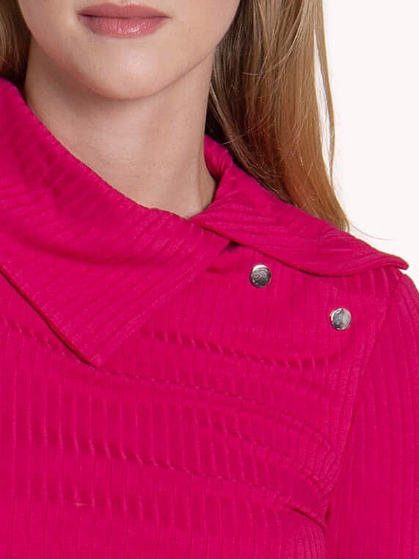 Lisca viskozinė palaidinė paaukštintu asimetriniu kaklu "Enjoy Fuchsia"