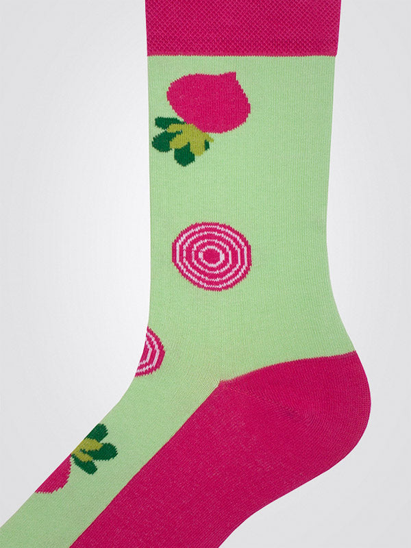 Spalvotos Kojines unisex medvilninės kojinės "Cold Beetroot Soup Pink - Multicolor"