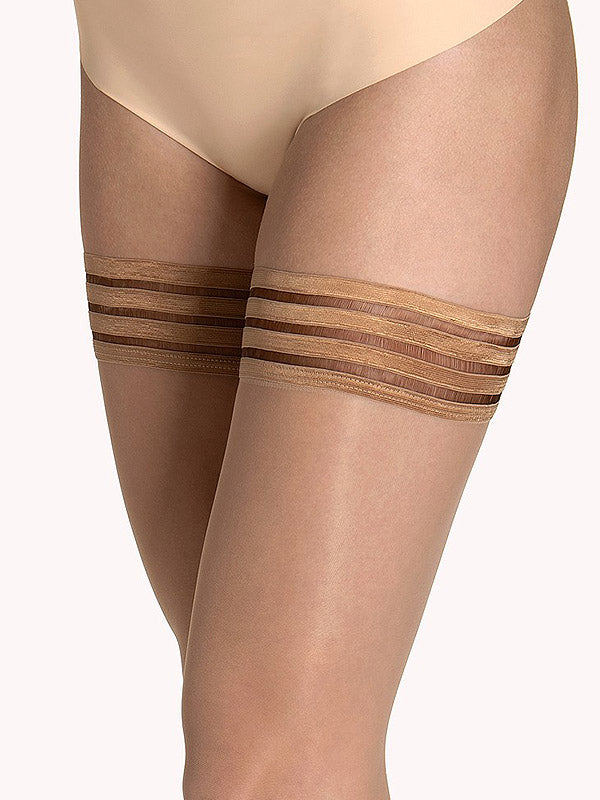 Lisca elegantiškos prilipinamos kojinės "Hold Up 15 Den Light Nude"