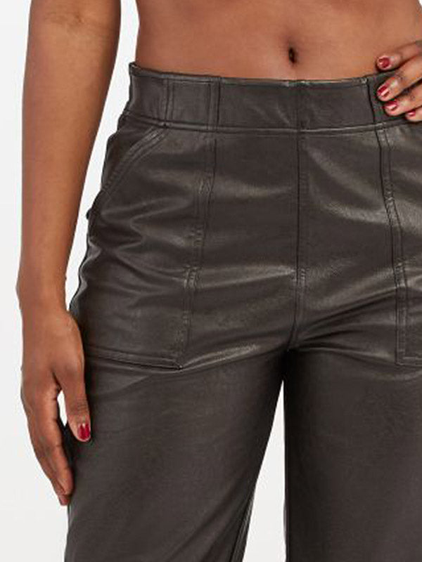 Spanx odos imitacijos kelnės "Leather-Like Jogger Black"