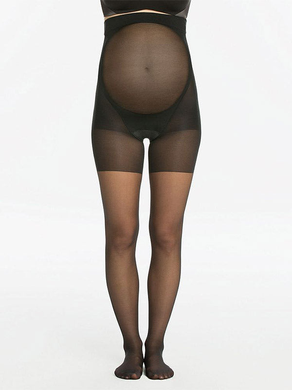 Spanx glotninančios pėdkelnės besilaukiančioms "Mama Mid-Thigh Sheer 20 Den Black"