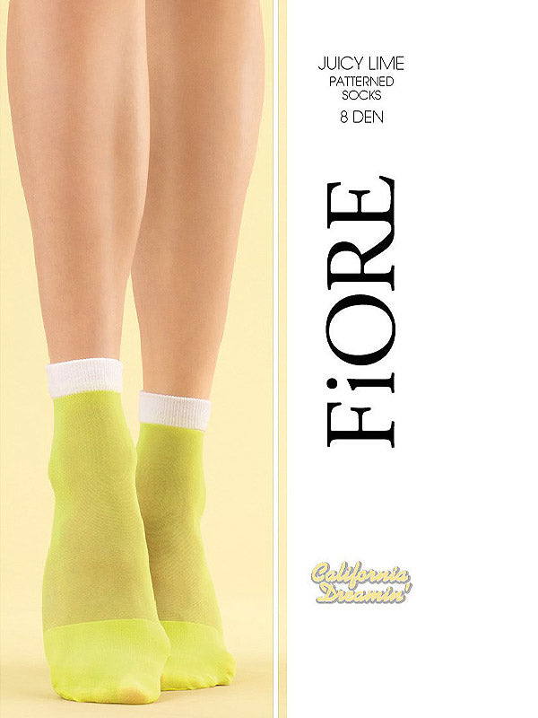 Fiore kojinaitės "Juicy Lime 8 Den Neon Yellow - White"