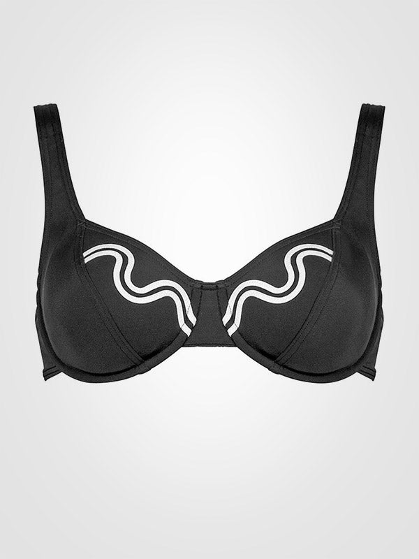 Lidea bikini maudymosi kostiumėlis su lankeliais "Stromboli 2 Black - White"