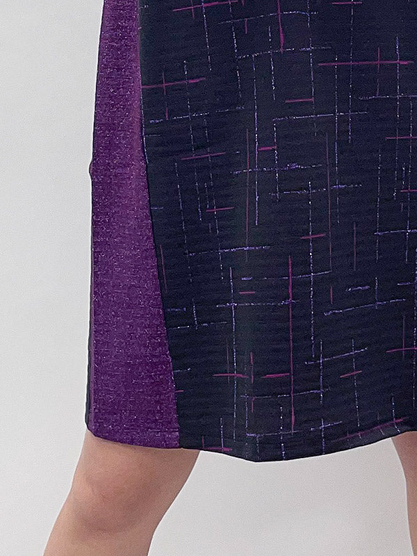 Il Vento E La Seta puošni suknelė su liureksu "Paulina Black - Violet"