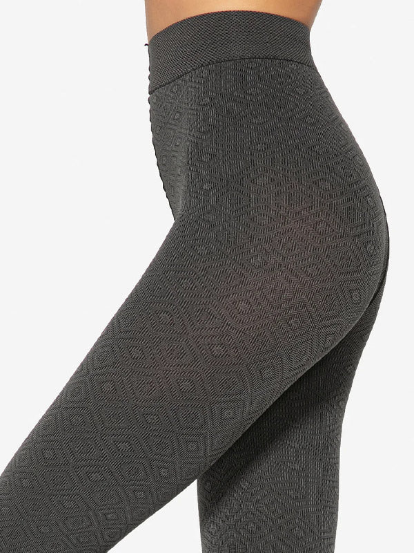Gatta neperregimos raštuotos mikrofibros pėdkelnės "Trini 03 50 Den Graphite - Black"