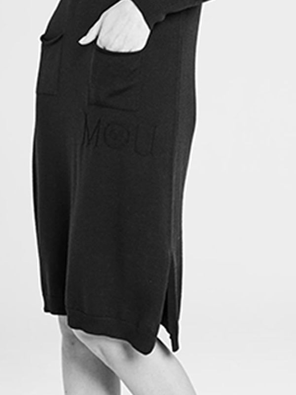 MOU merino vilnos suknelė "Grace Black - White"