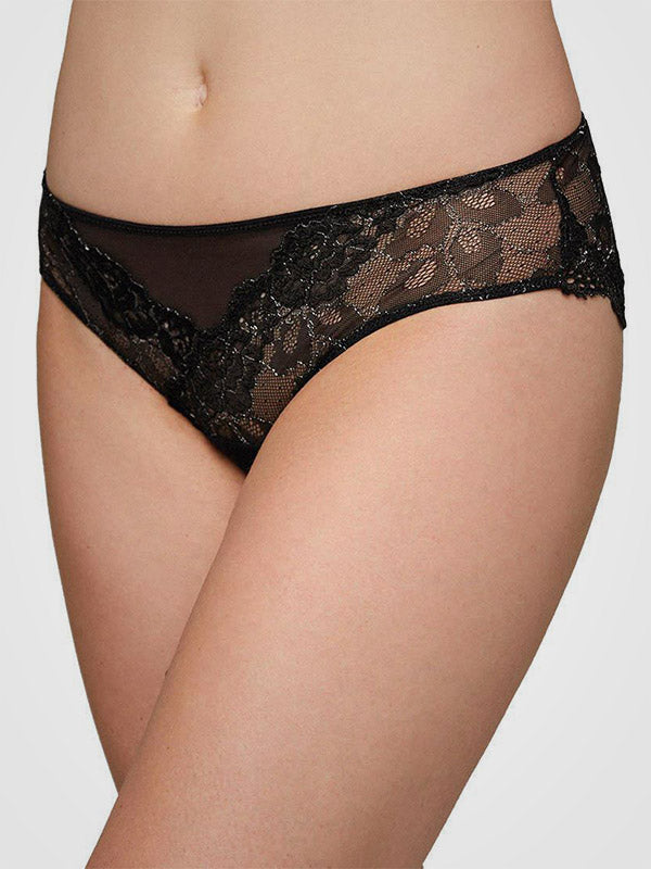 Ysabel Mora nėriniuotos kelnaitės "Cecilia Midi Black"
