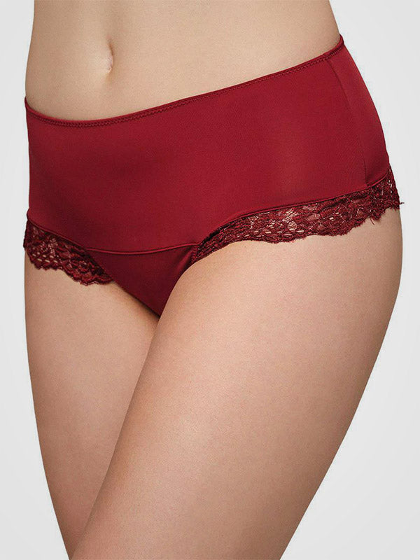 Ysabel Mora aukšto juosmens kelnaitės stringai "Almira Bordeaux"
