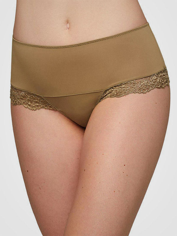 Ysabel Mora aukšto juosmens kelnaitės stringai"Almira Khaki"