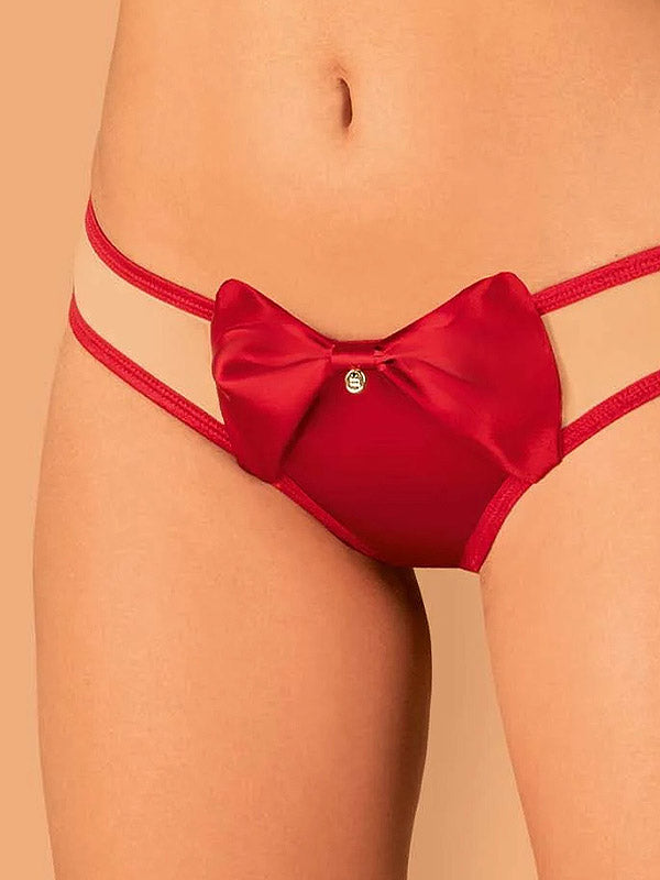 Obsessive kelnaitės stringai "Rubinesa Burgundy - Nude"