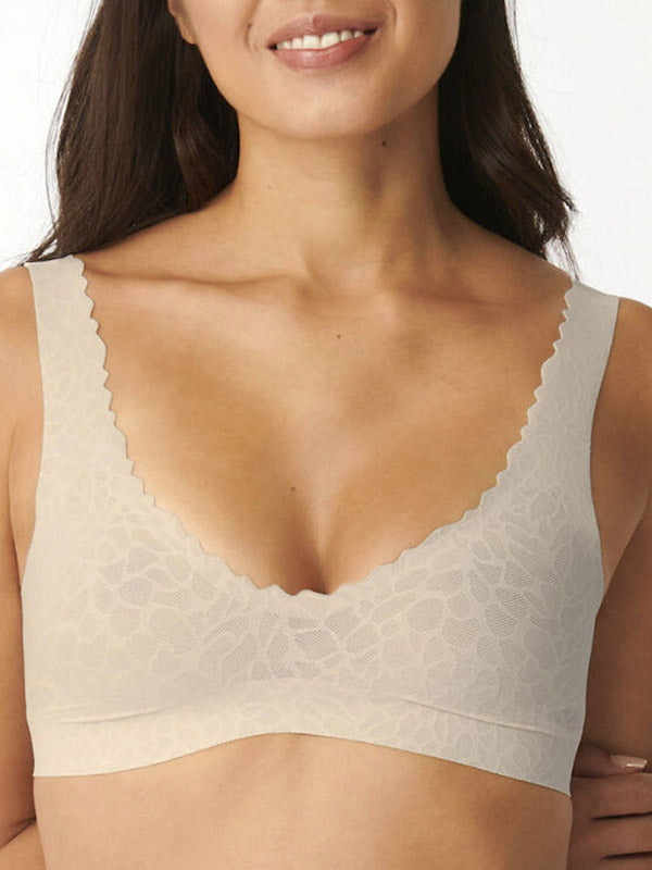 Sloggi inovatyvi nėriniuota push up braletė "Zero Feel Lace 2.0 Cream"