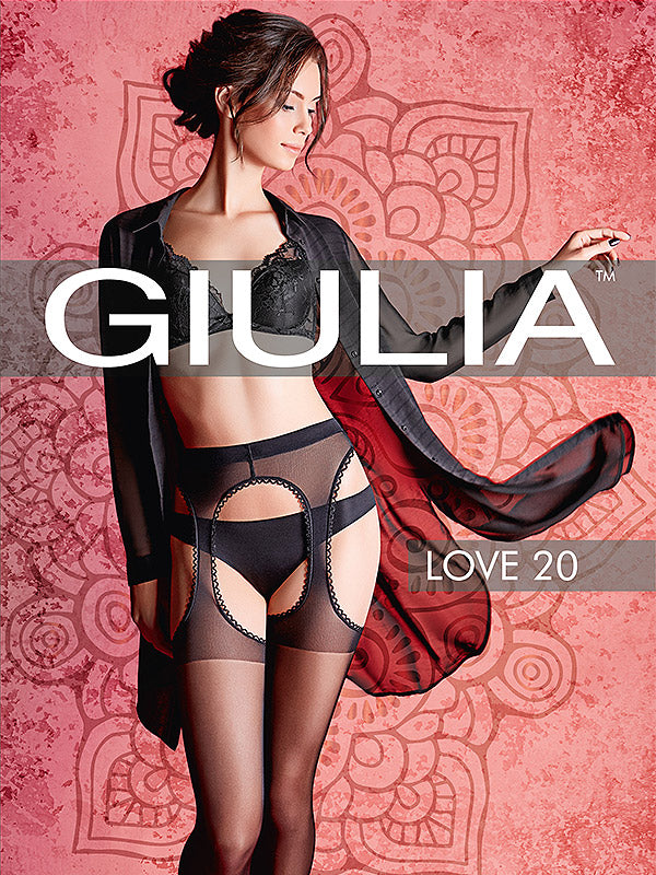 Giulia kojinės su prilaikančiu diržu "Love N.1 20 Den Daino"