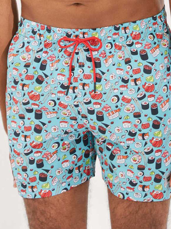 Ysabel Mora vyriški maudymosi šortai "Sushi Light Blue - Multicolor"
