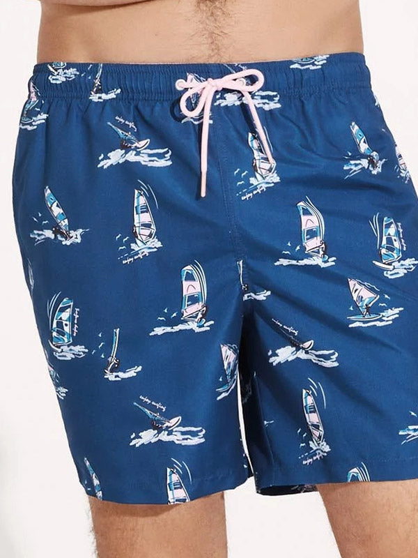 Ysabel Mora vyriški maudymosi šortai "Tommy Navy - Pink"
