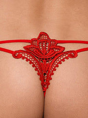 Obsessive kelnaitės stringai su nėriniais "Luiza Red"