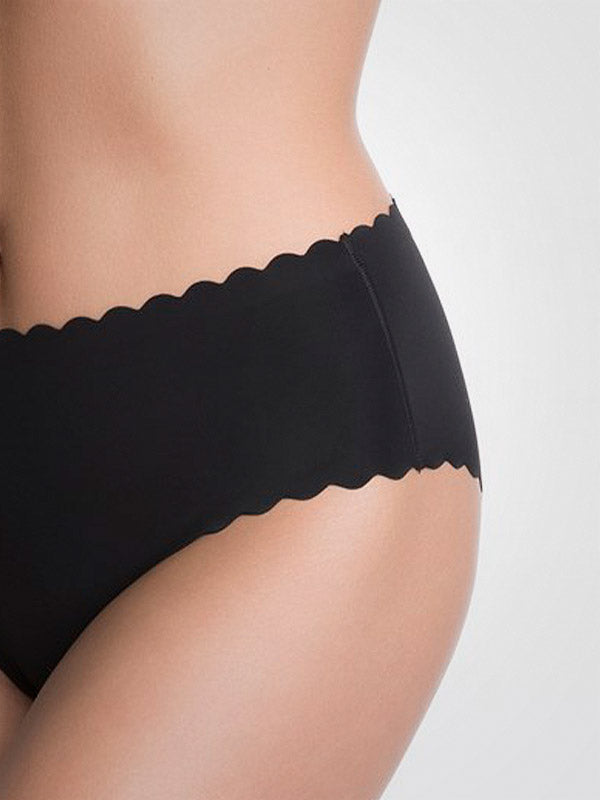 Julimex besiūlės lazeriu kirptos kelnaitės "Shellie Maxi Black"