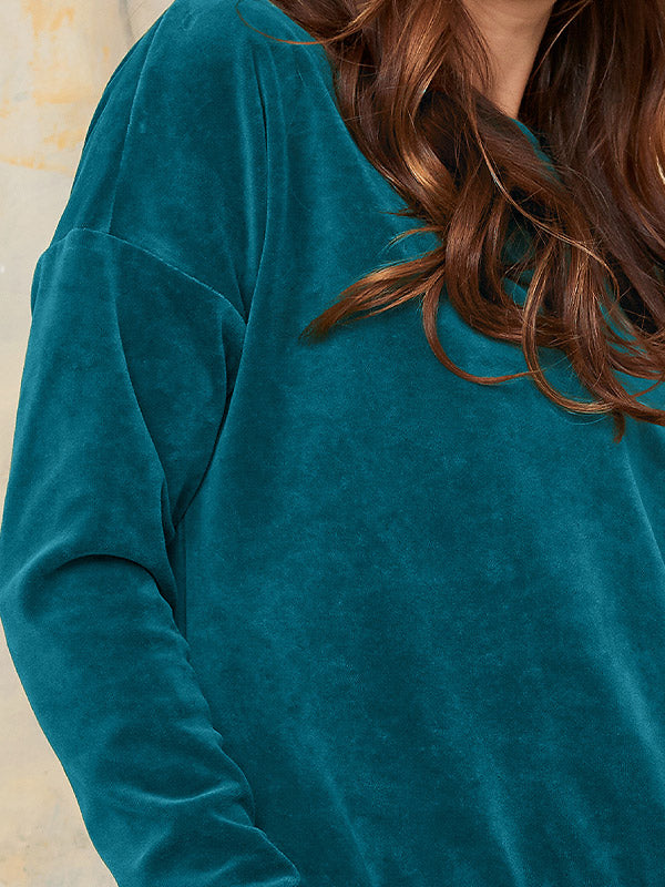 Lega medvilninis laisvalaikio džemperis "Nomera Dark Teal Velour"