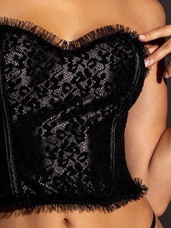 Gatta seksualus korseto ir kelnaičių komplektas "Jessica Black"