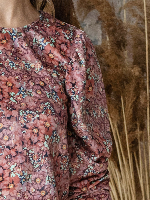 Lega puošni veliūrinė palaidinė "Zeina Rose Flower Print Velour"