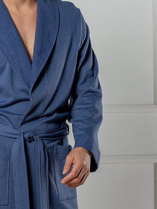 Belmanetti vyriškas chalatas su bambuko pluoštu "Trinity Fleece Indigo"