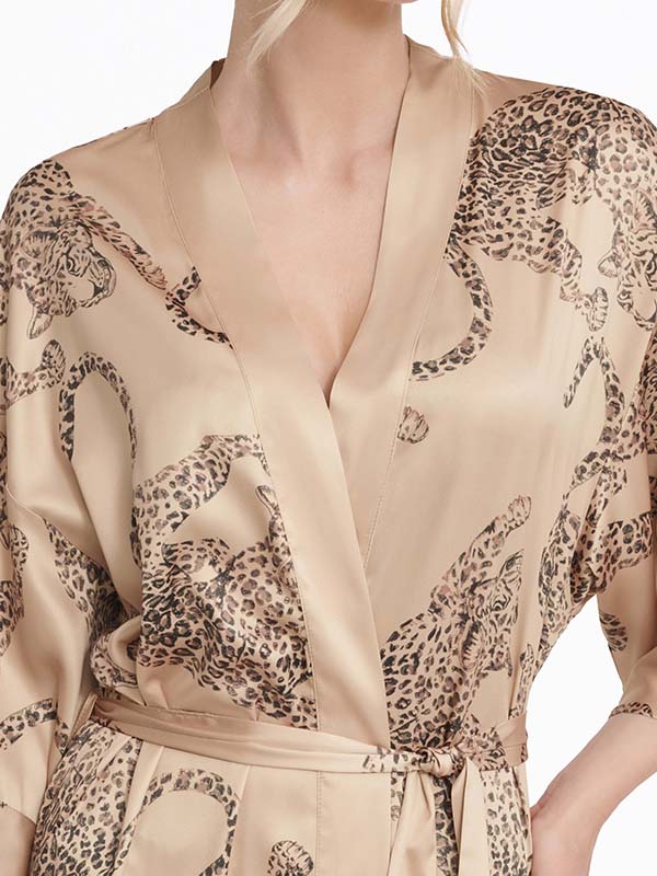 Esotiq atlasinis chalatas "Lovable Beige - Brown"