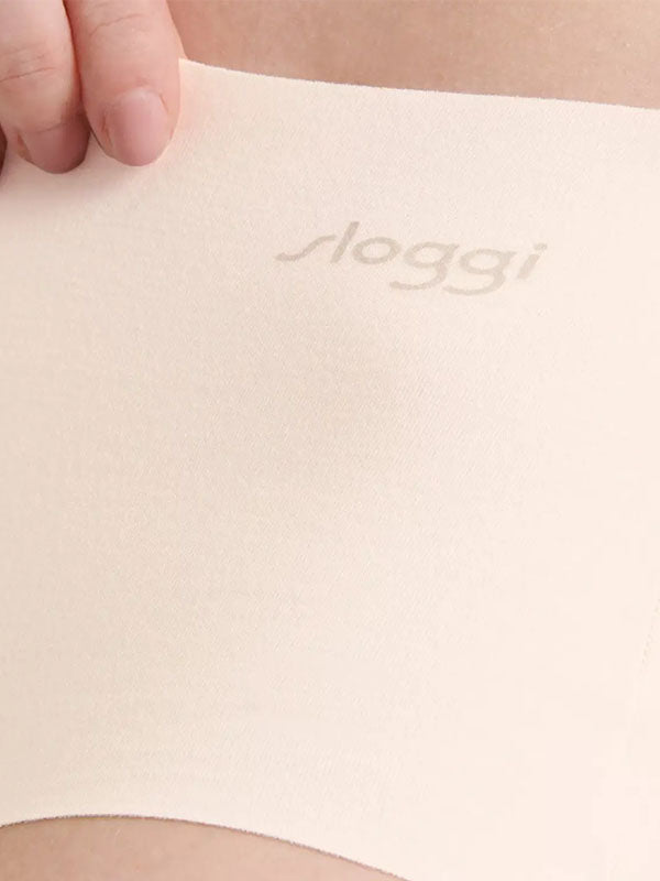 Sloggi 2 lazeriu kirptų modalo šortukų komplektas "Zero Modal 2.0 Cream"