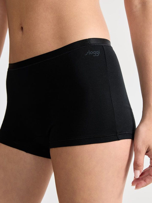 Sloggi organinės medvilnės kelnaitės šortukai "Go Daily Black"