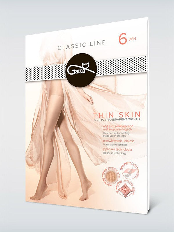 Gatta plonos pėdkelnės "Thin Skin 6 Den Golden"