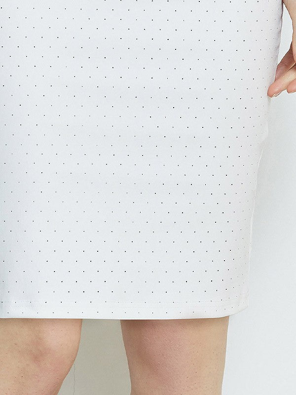 Lega viskozinis sijonas "Cecilia White - Black Dots"