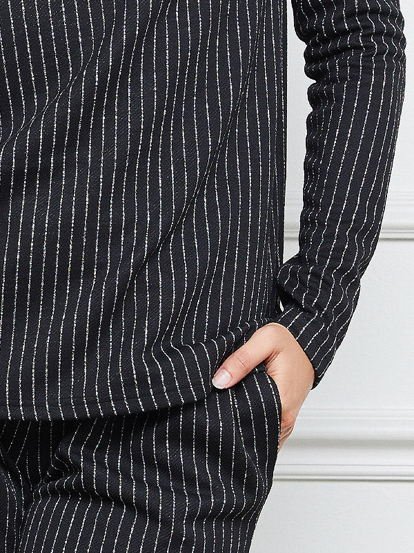 Lega palaidinė "Questa Black - White Stripes"
