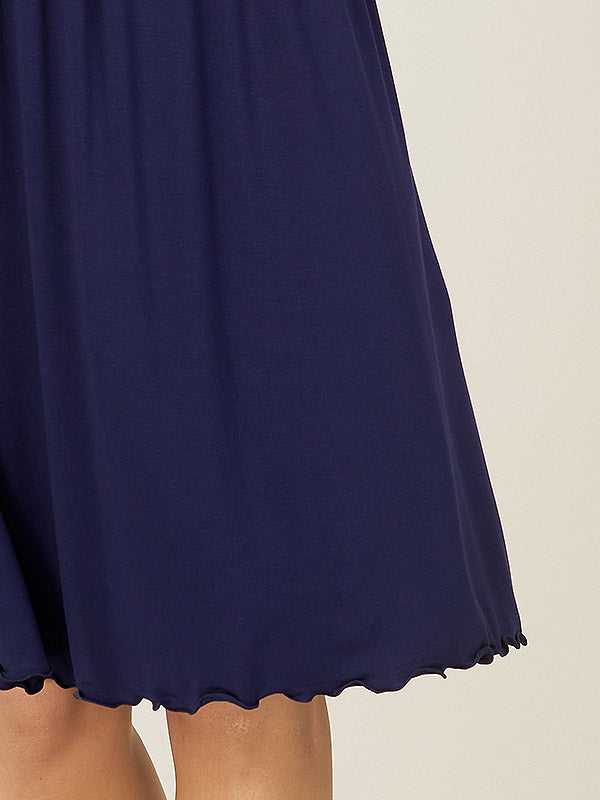 Lega viskoziniai naktiniai su nėriniais "Helena Dark Blue"