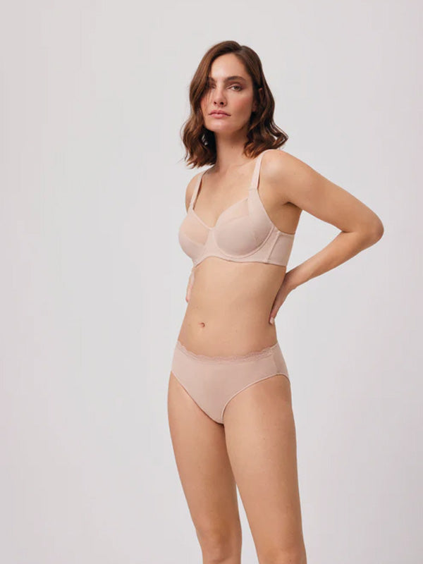 Ysabel Mora medvilninės kelnaitės "Elody Midi Nude"