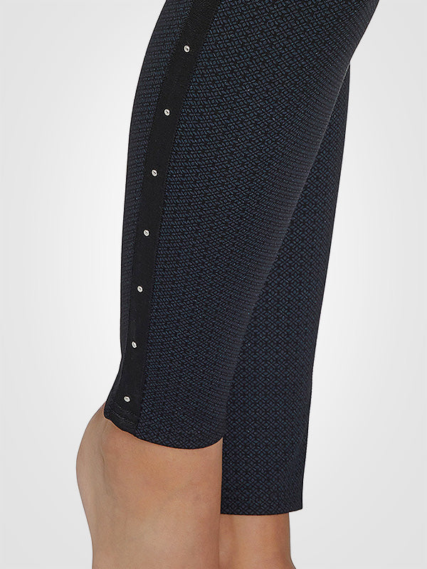 Ysabel Mora užpakaliuką pakeliančios kelnės-leginsai "Colette Push-Up Black - Navy Ornament Print"