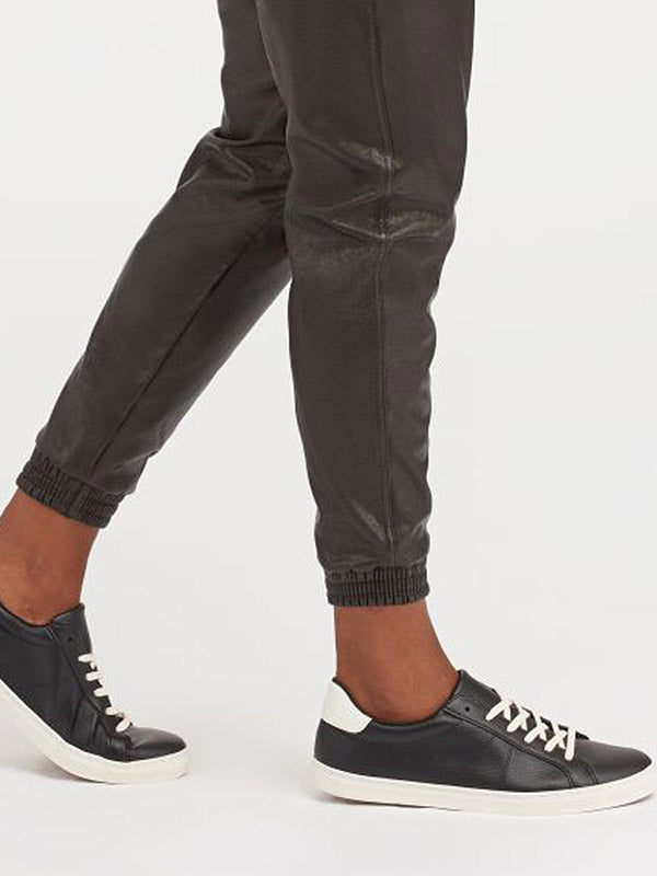 Spanx odos imitacijos kelnės "Leather-Like Jogger Black"