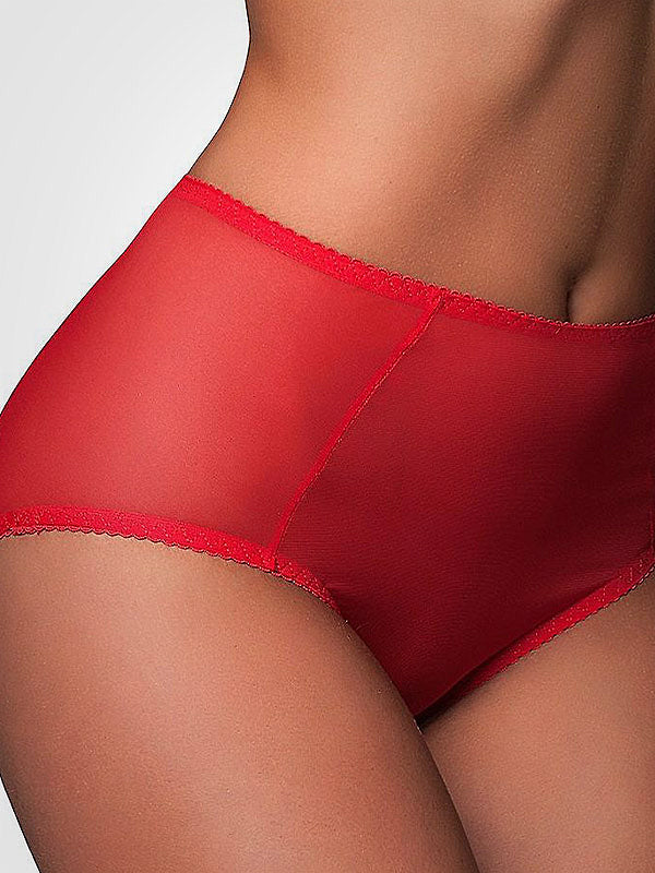 Nylon Dreams perregimos kelnaitės "Sheer Mesh Panty Red"