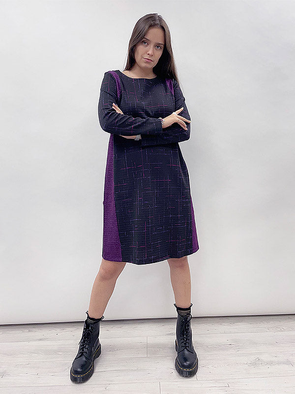 Il Vento E La Seta puošni suknelė su liureksu "Paulina Black - Violet"