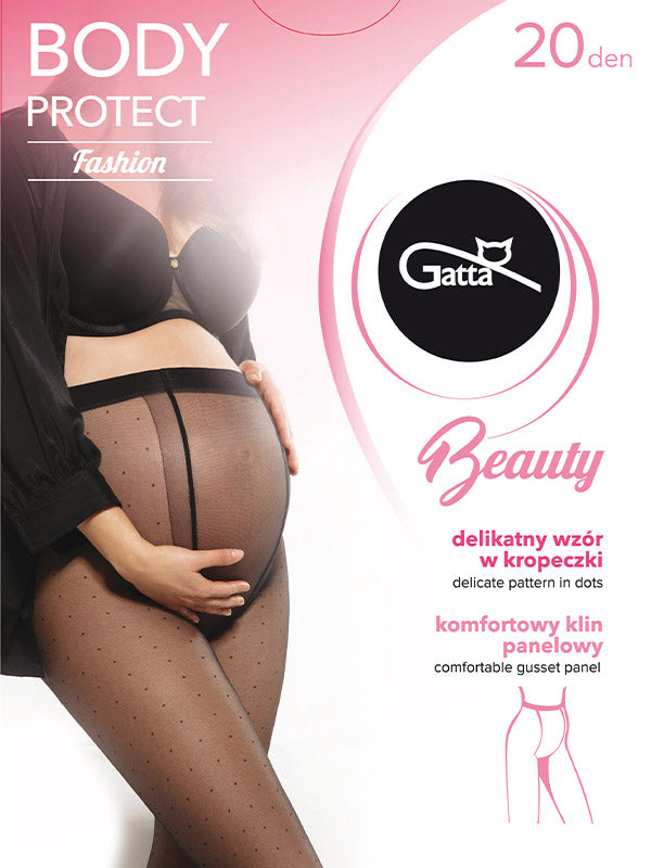Gatta taškuotos pėdkelnės besilaukiančioms "Beauty Body Perfect 01 20 Den Black"