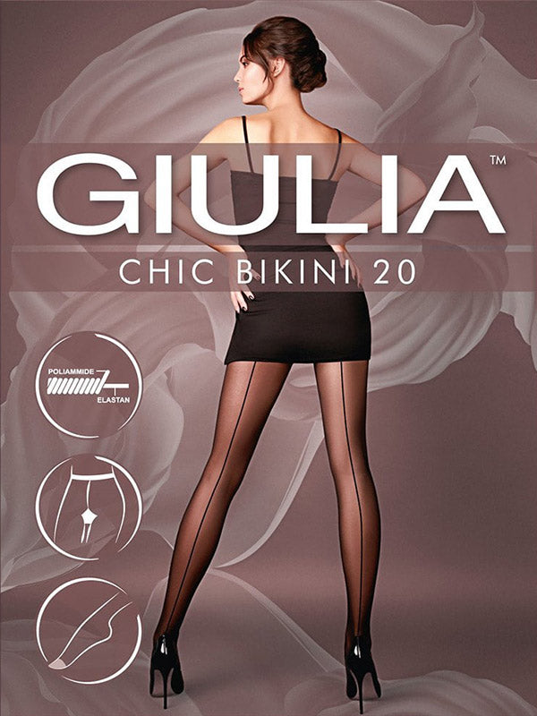 Giulia pėdkelnės su siūle iš galo "Chic 20 Den Nero"