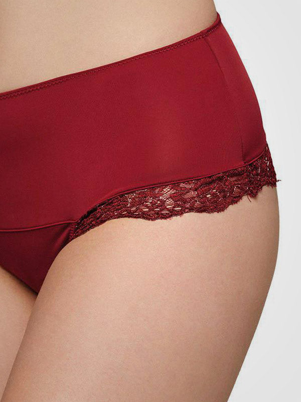 Ysabel Mora aukšto juosmens kelnaitės stringai "Almira Bordeaux"
