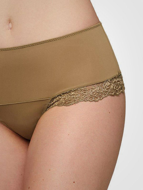 Ysabel Mora aukšto juosmens kelnaitės stringai"Almira Khaki"