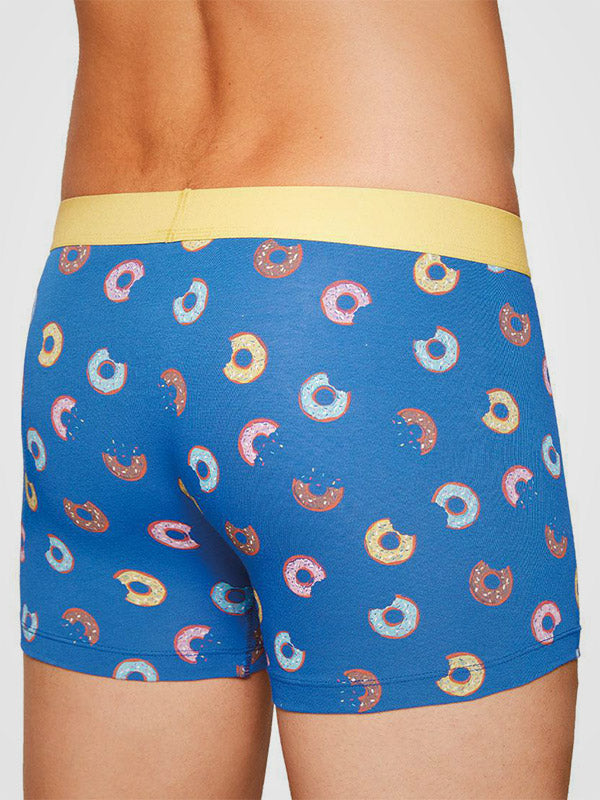 Ysabel Mora 2 vyriškų medvilninių apatinių šortukų komplektas "Donuts Blue - Red - Multicolor"