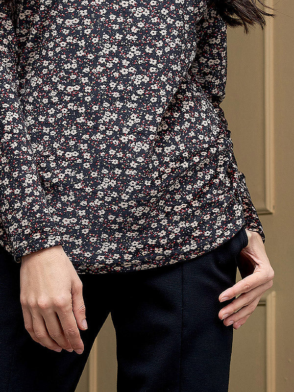Lega palaidinė "Lola Black - Beige - Red Flower Print Velour"