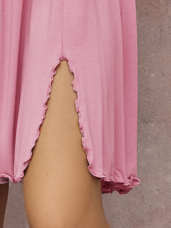 Lega viskoziniai naktiniai su nėriniais "Meda Dusty Pink"