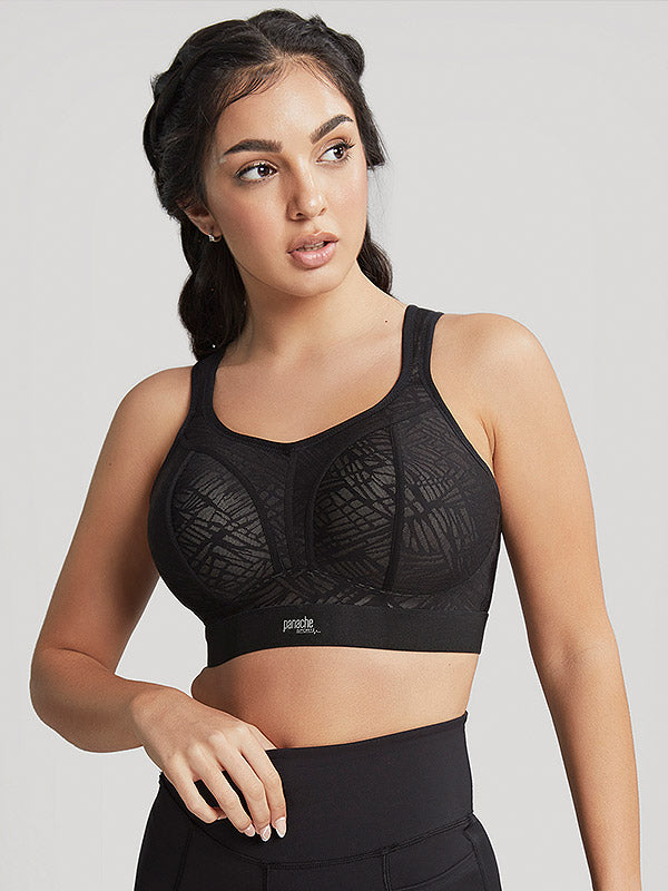 Panache sportinė liemenėlė be lankelių "Sports Non Wired Black - Latte"